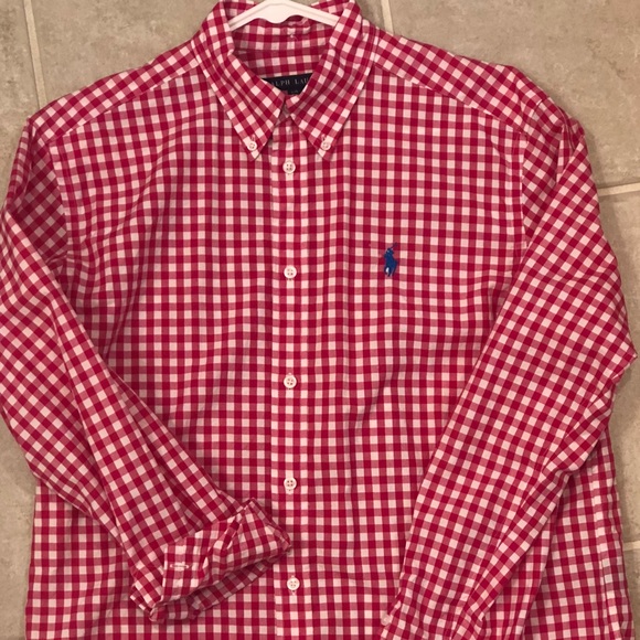 Ralph Lauren fuchsia and white button down - Picture 1 of 3